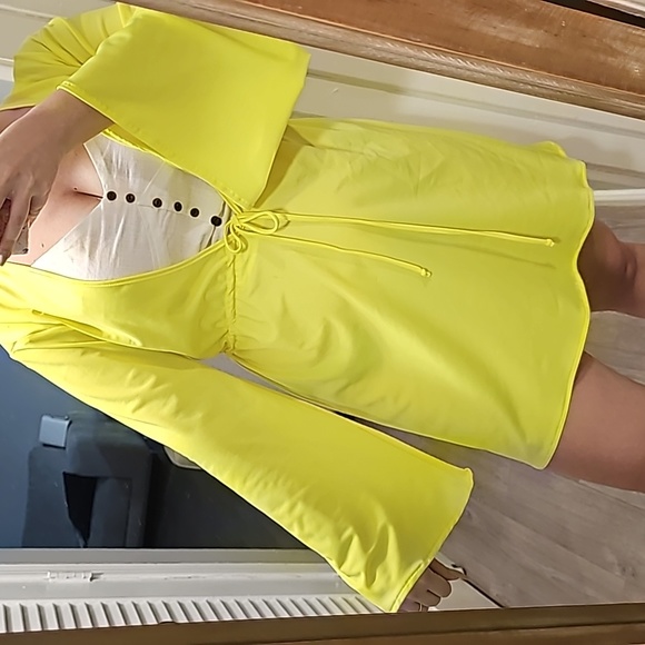 Yana K Neon Yellow Cover Up Dress - Picture 3 of 6